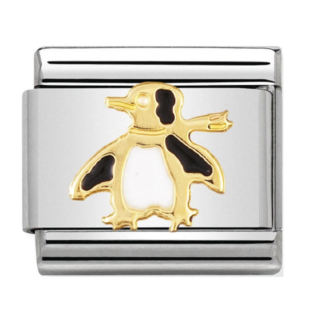 Nomination Charms 18ct Gold and Enamel Penguin