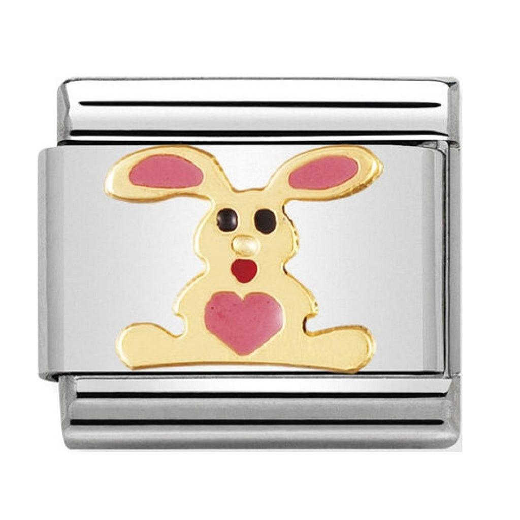 Nomination Charms 18ct Gold and Enamel Rabbit