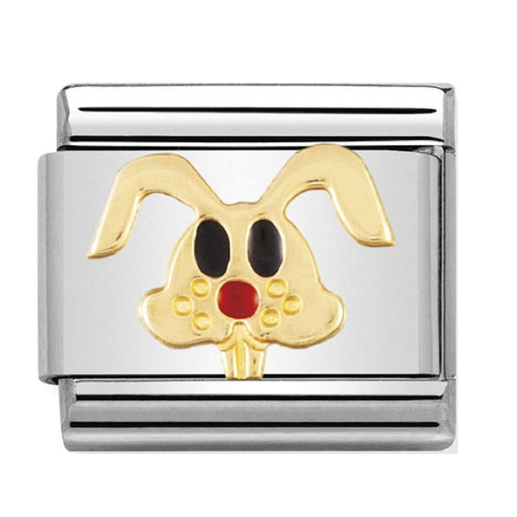 Nomination Charms 18ct Gold and Enamel Rabbit Head