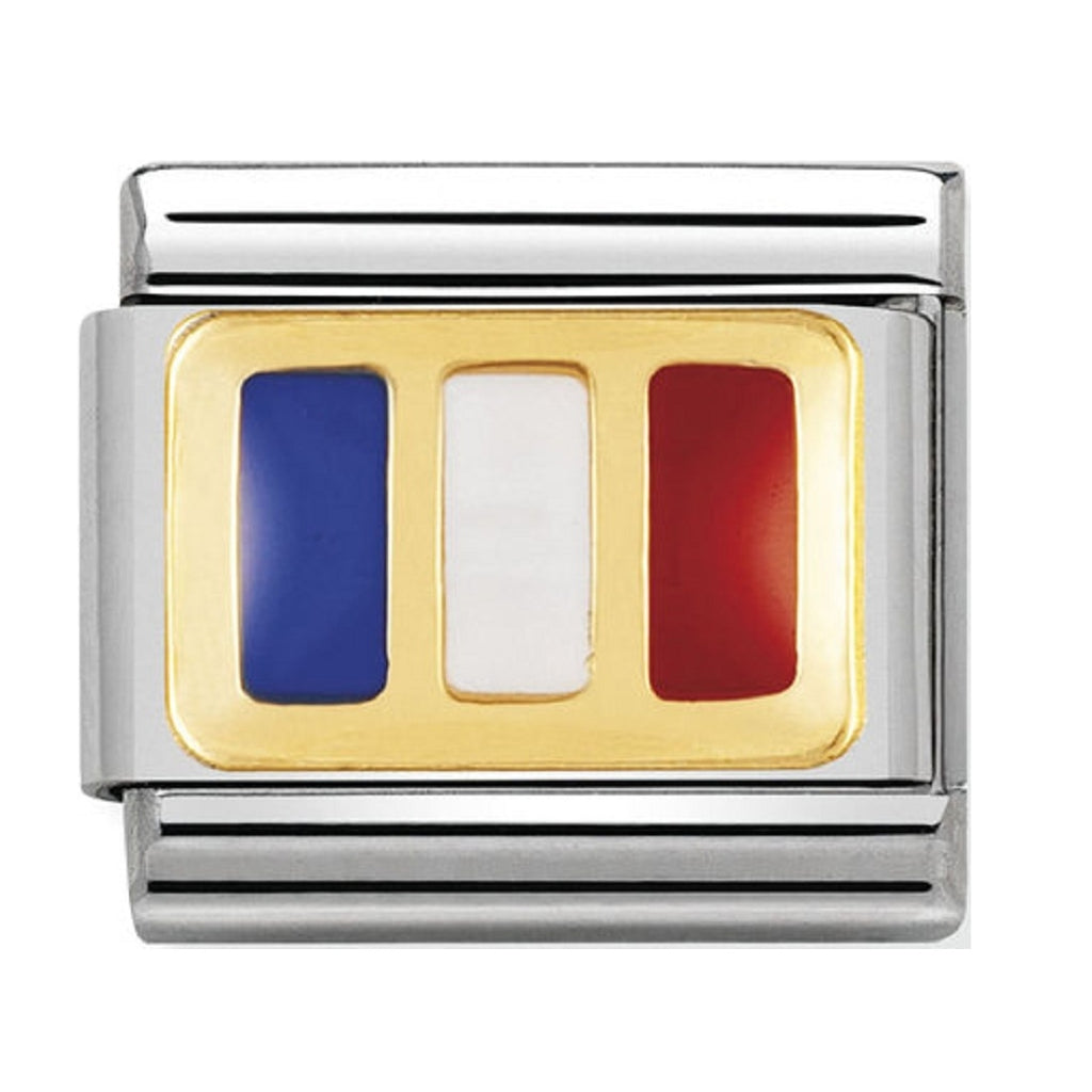 Nomination Charms 18ct Gold and Enamel France Flag