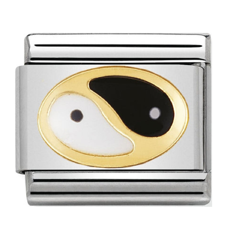 Nomination Charms 18ct Gold and Enamel Ying Yang