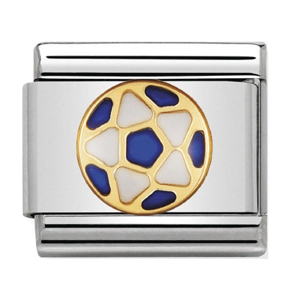 Nomination Charms Football Blue/White Classic Enamel