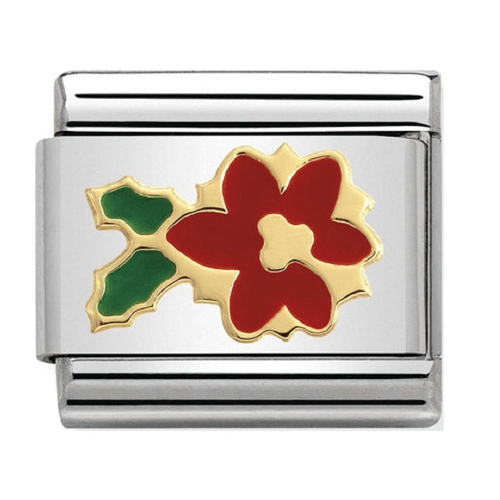 Nomination Charms Poinsettia Gold and Enamel