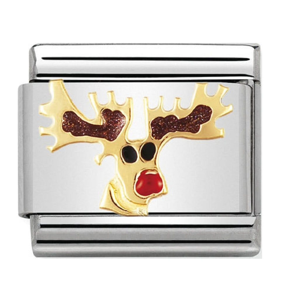 Nomination Charms Reindeer Gold and Enamel 030225-08