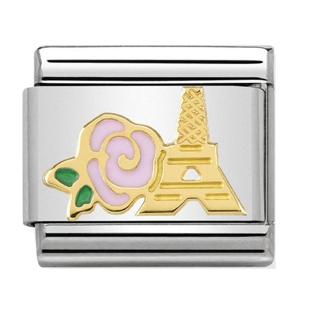 Nomination Charms 18ct Eiffel Tower with Rose Pink Enamel