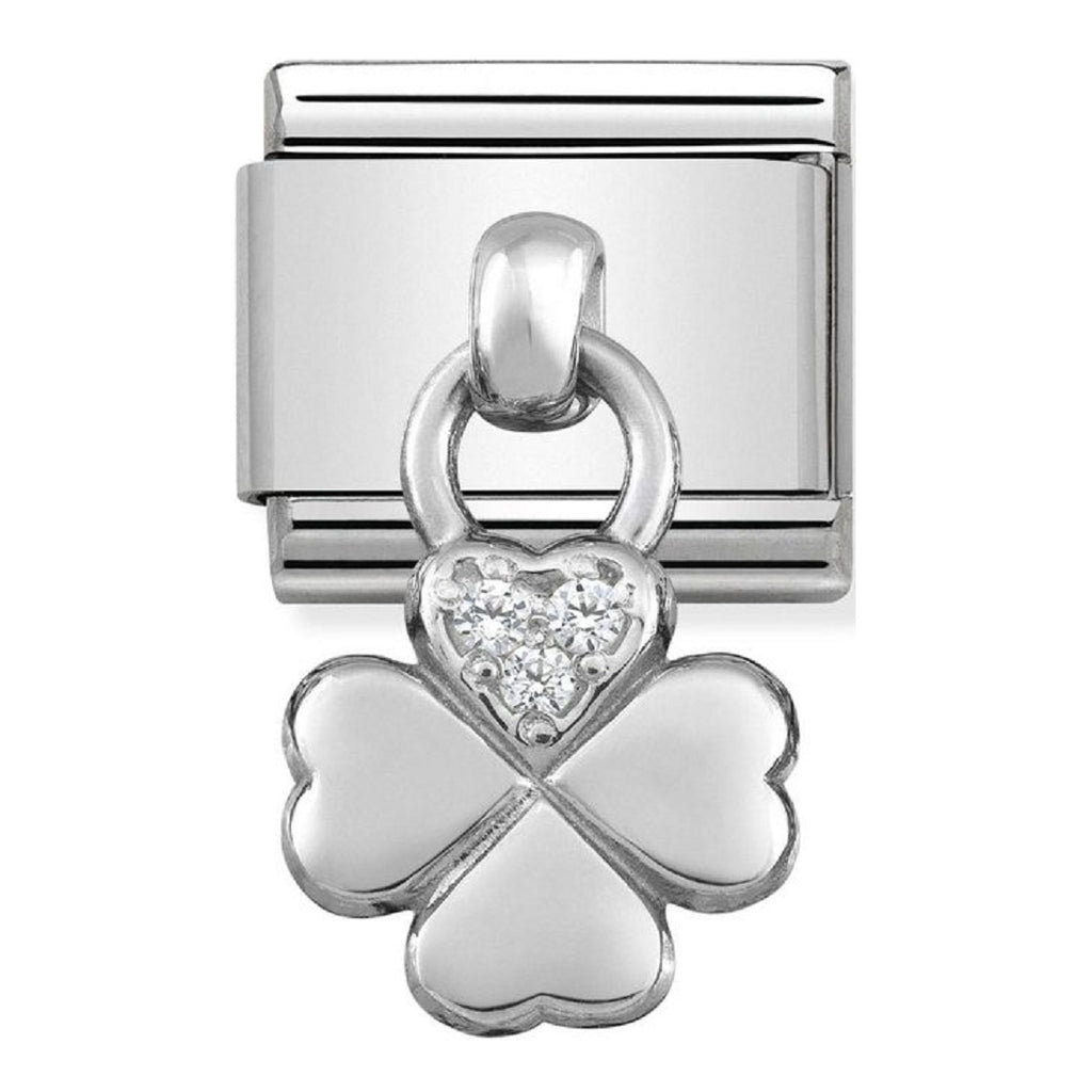 Nomination Link Silver Clover with CZ 