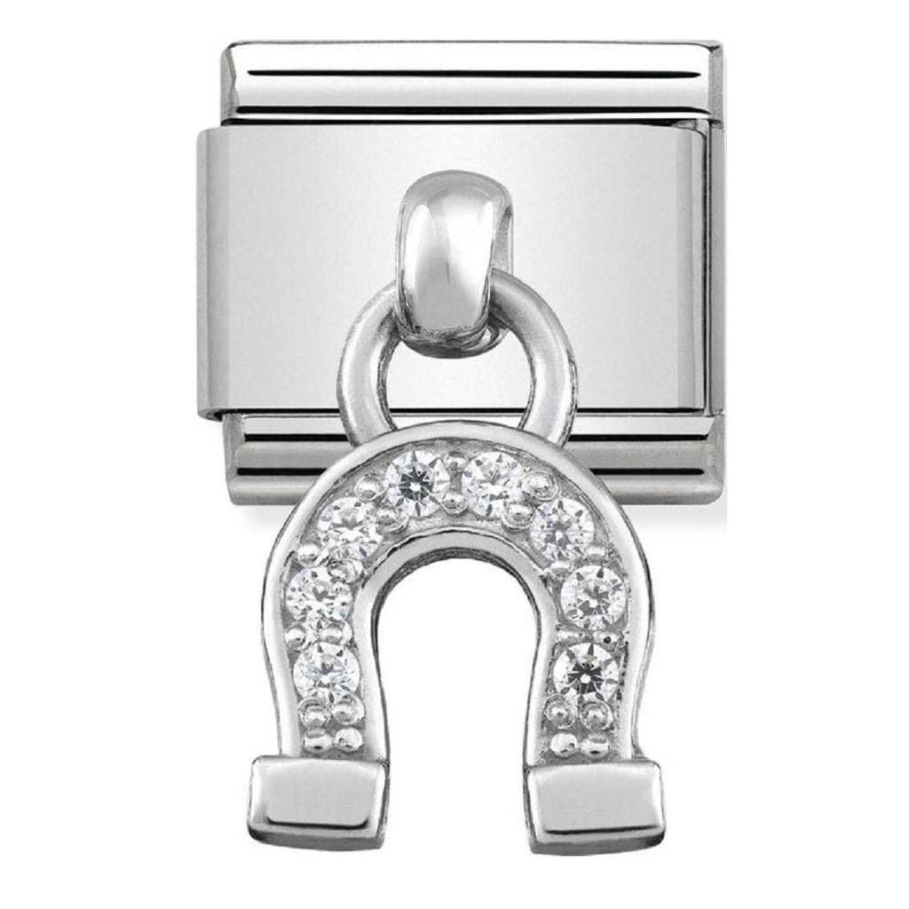 Nomination Link Silver Horse Shoe with CZ 
