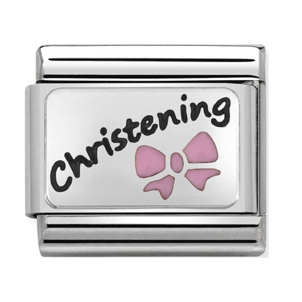 Nomination Link Silver Pink Christening