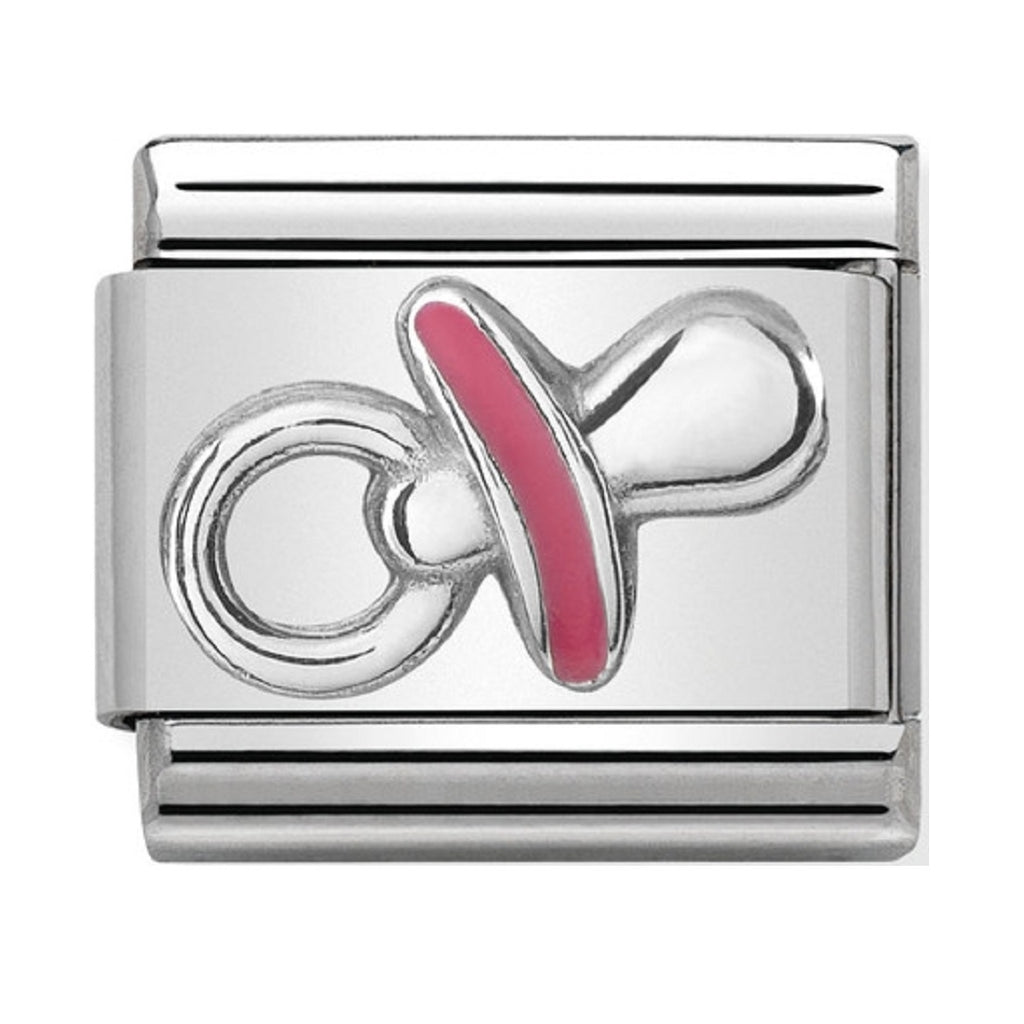 Nomination Link Silver Pink Pacifier