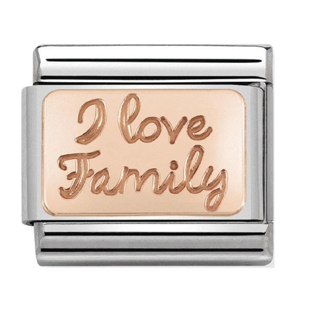 Nomination Link Rose Gold I Love Family plate