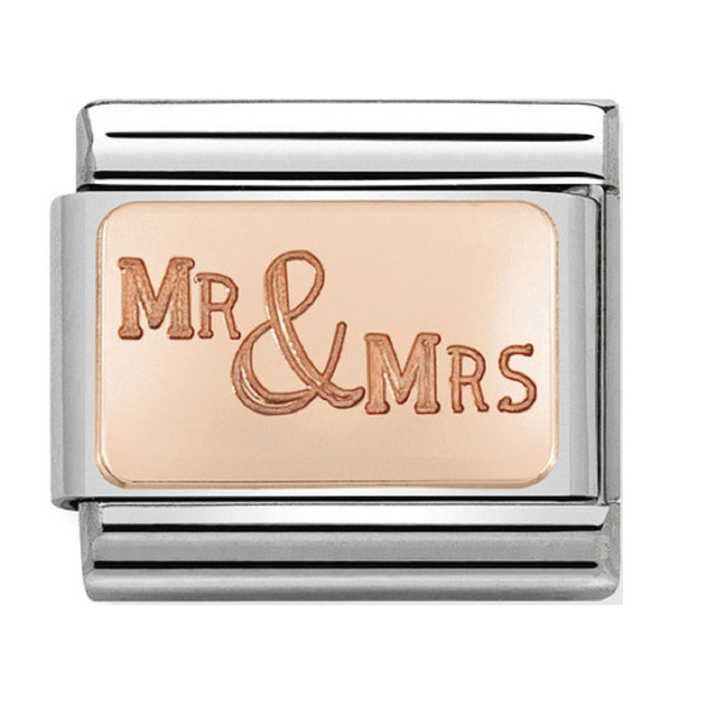 Nomination Link Rose Gold Mr & Mrs plate
