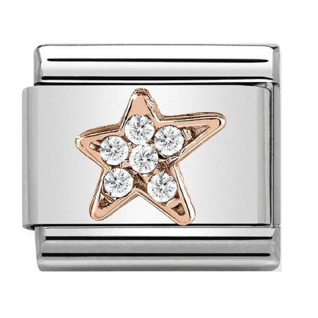  Nomination Link Rose Gold and CZ Asymmetric Star