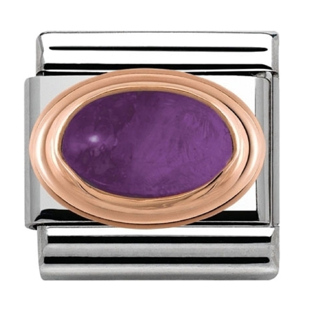 Nomination Charms Rose Gold Amethyst stone