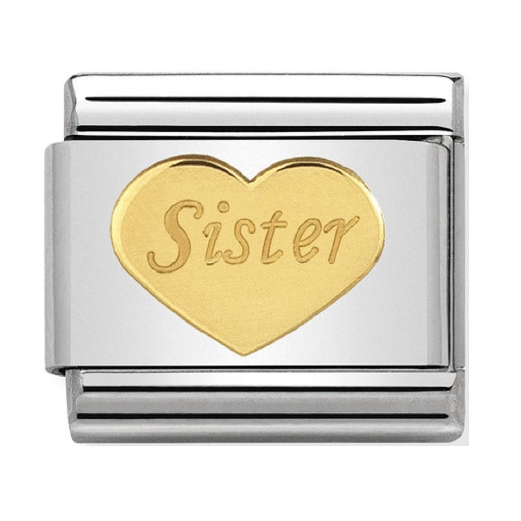 Nomination Link 18ct Gold Sister Heart