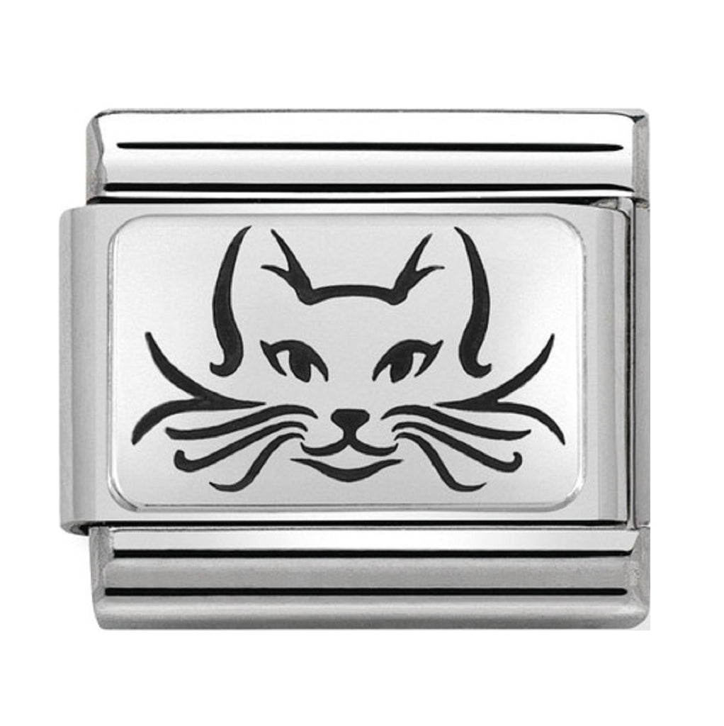 Nominatio Link Silver and Enamel Cat