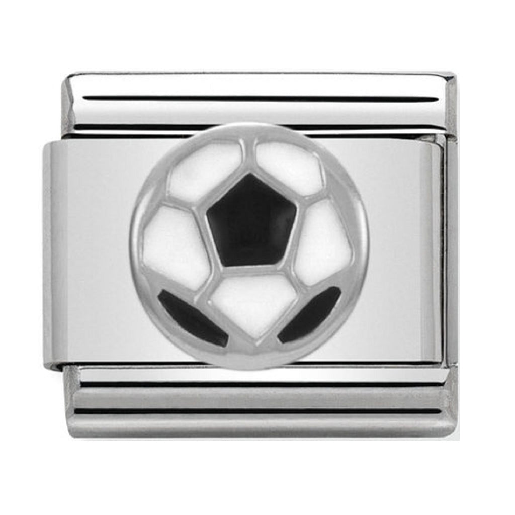 Nomination Link Silver and Enamel Soccer Ball 