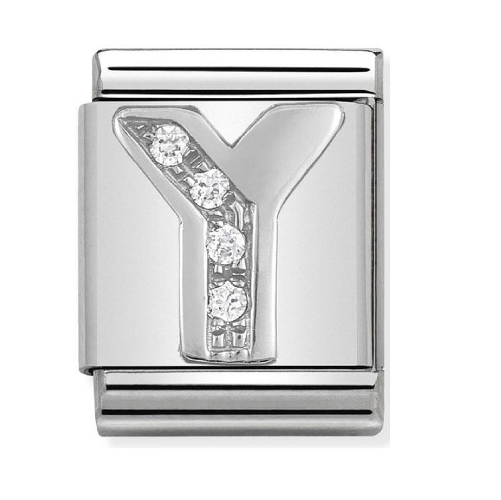 Nomination Charms Silver CZ Letter Y