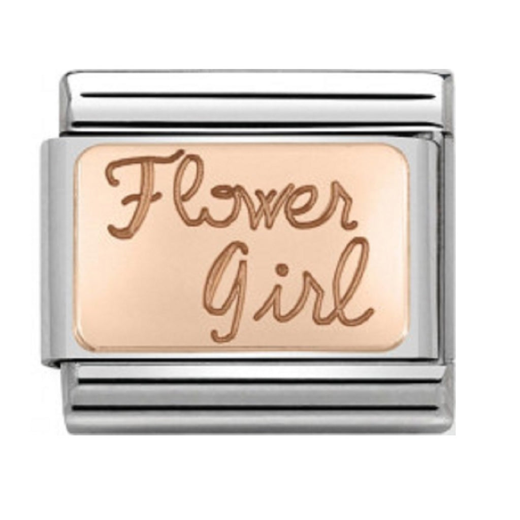 Nomination Link Rose Gold Flower Girl plate