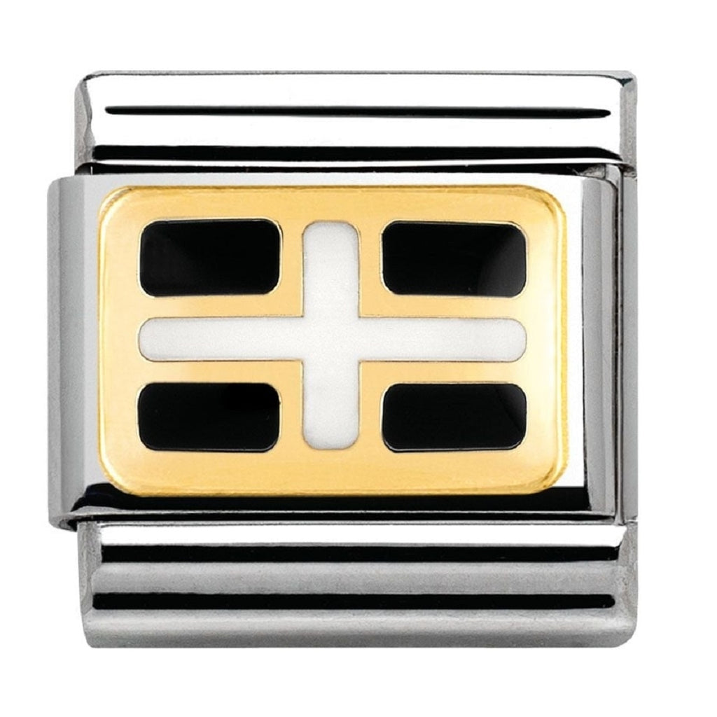 Nomination Link 18ct Gold and Enamel Cornish Flag