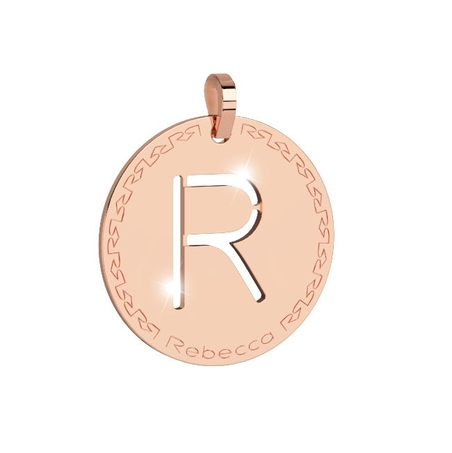 Rebecca Rose Gold Plated My World Necklace Letter R