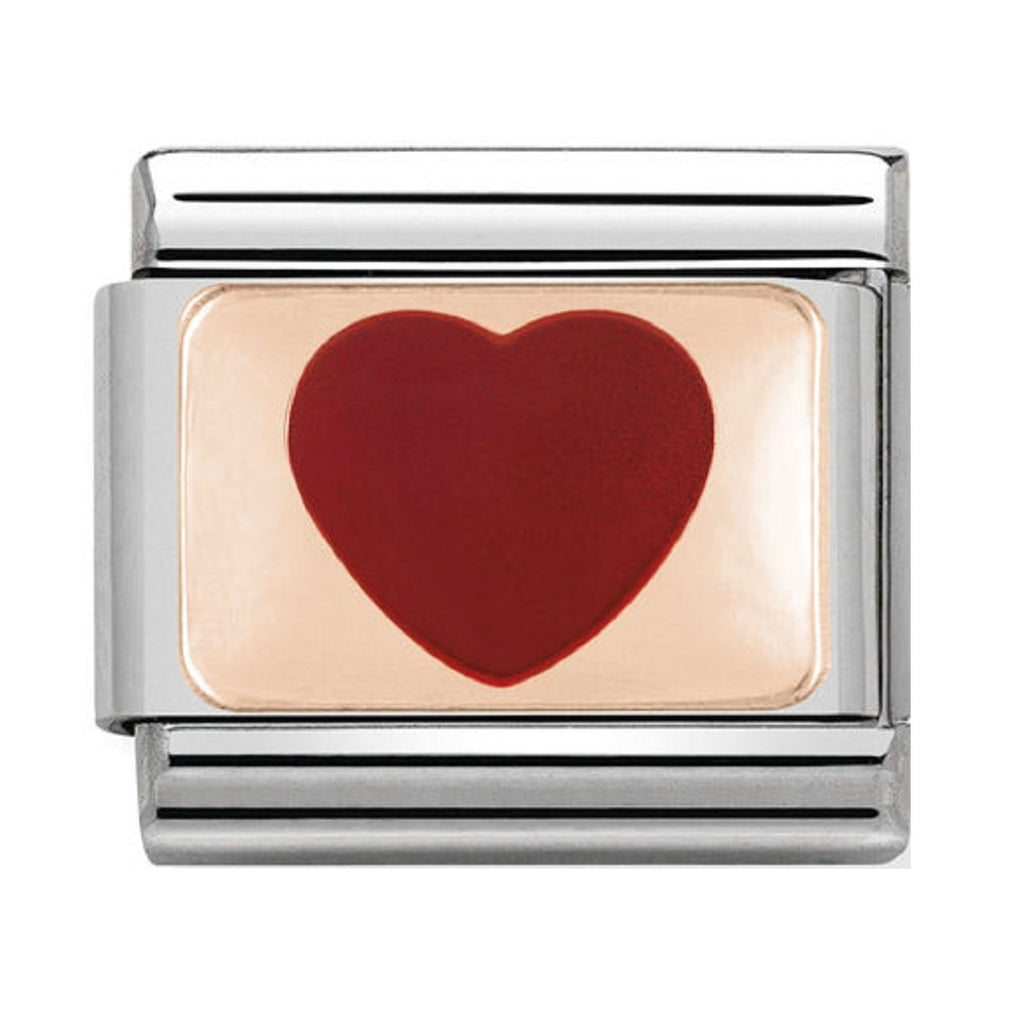 Nomination  Link Rose Gold Red Heart Classic