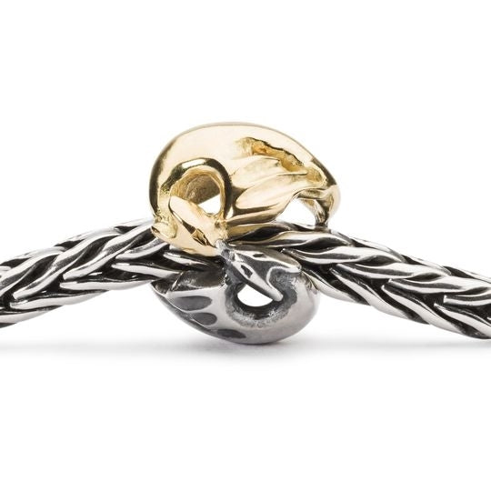 Trollbeads Charm Gold and Silver Dancing Dragons