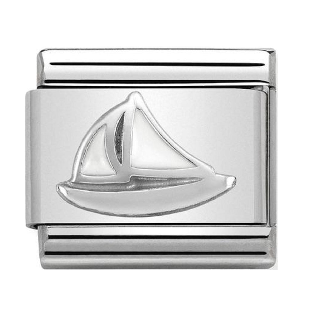 Nomination Link Silver White Sailboat