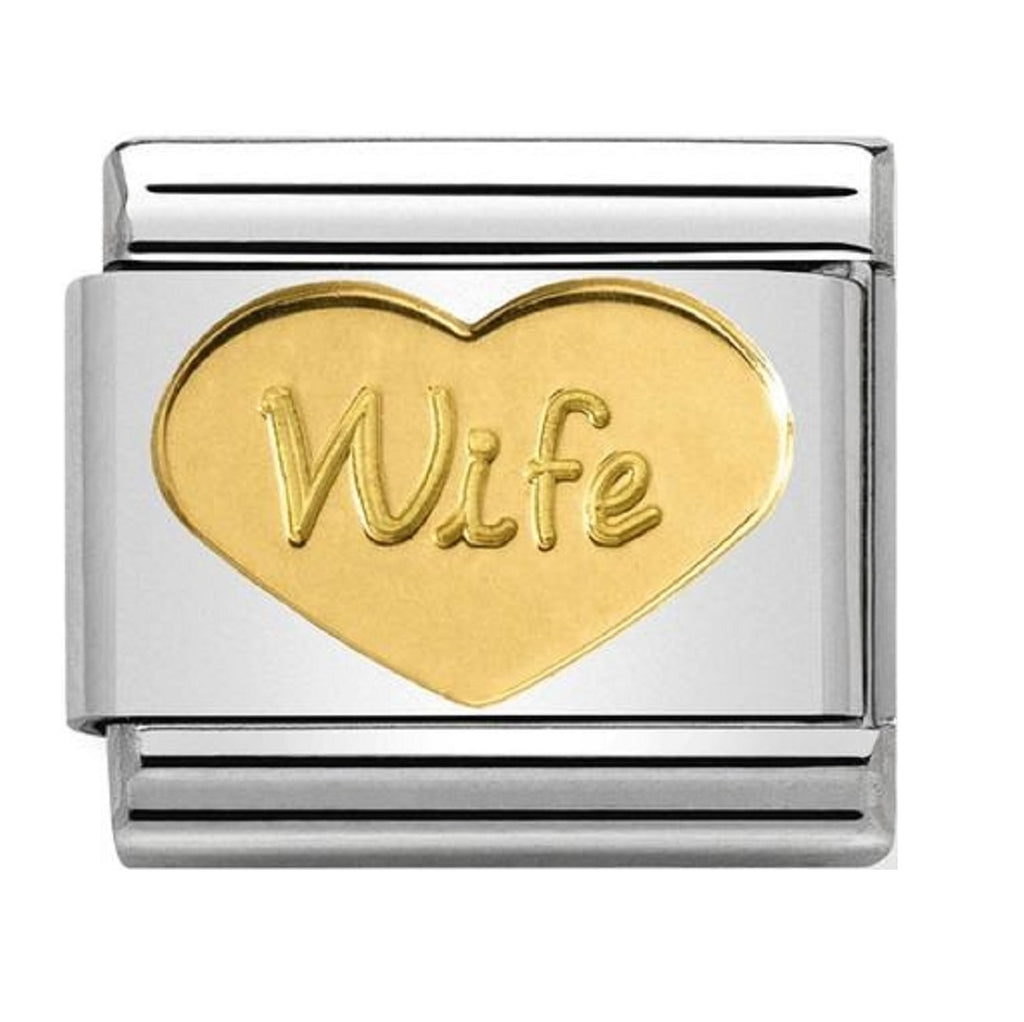 Nomination Link 18ct Gold Wife Heart