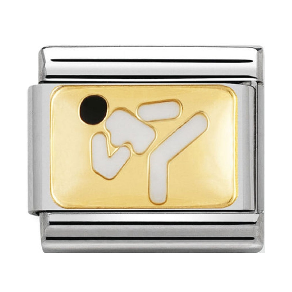 Nomination Link 18ct Gold and Enamel Karate