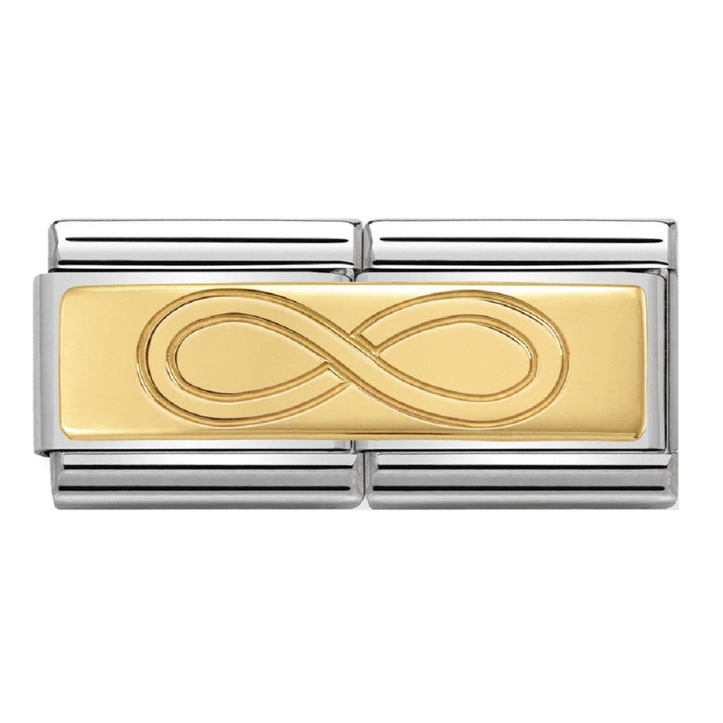 NOMINATION Charm Double 18ct Gold Infinity Engraved