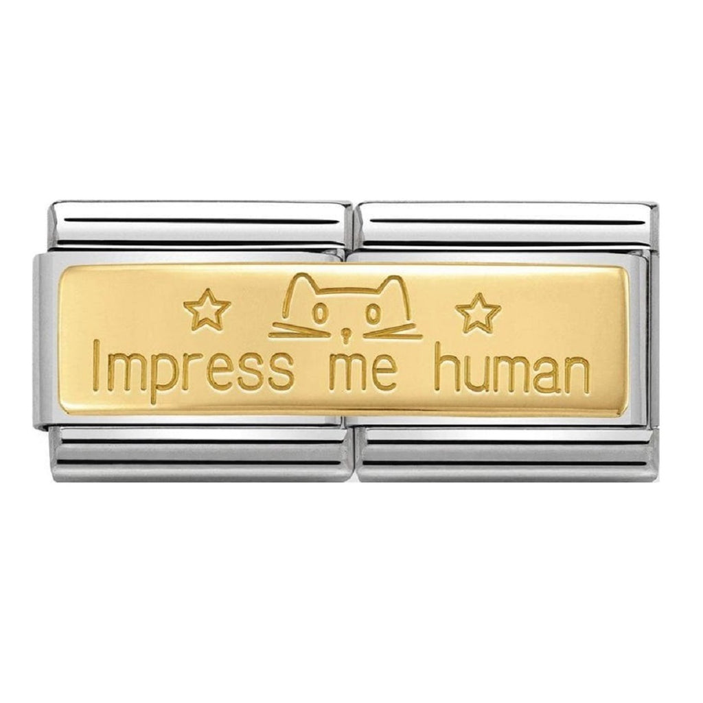 NOMINATION Charm Double 18ct Gold Impress Me Human