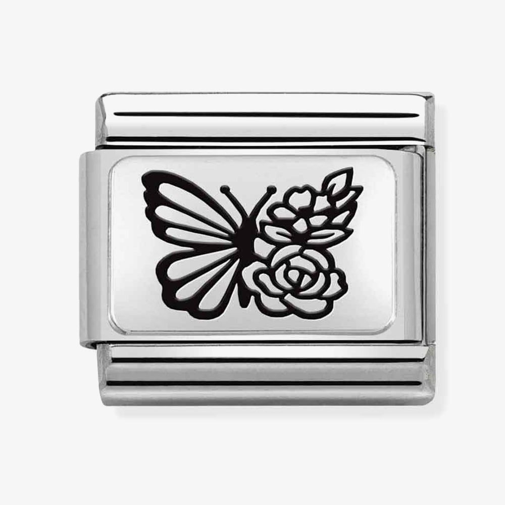 nomination butterfly with flowers charm