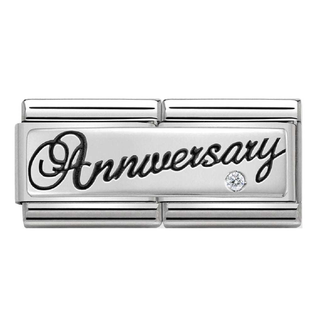 NOMINATION Charm Double Silver and CZ Anniversary