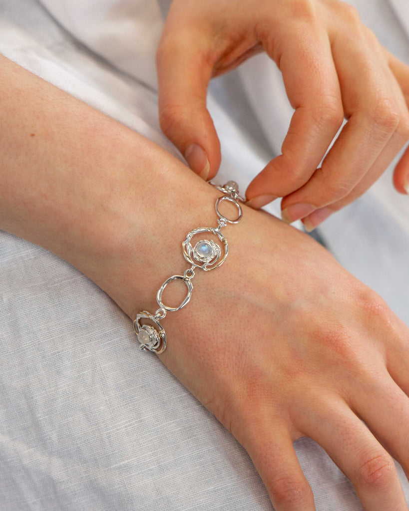 Banyan Undulating Round Moonstone Bracelet the secret garden UK