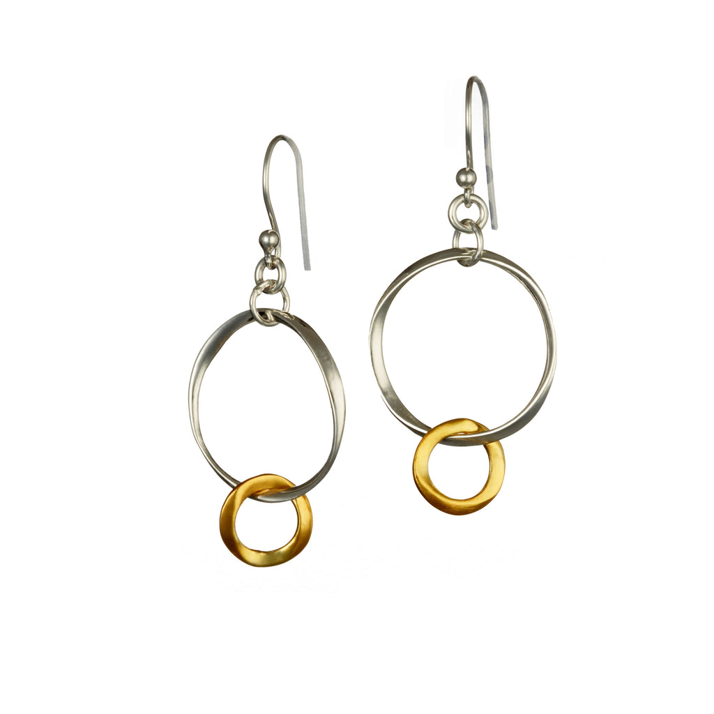 Banyan Two Tone Hoop Earrings in Silver and Gold Plate the secret garden UK