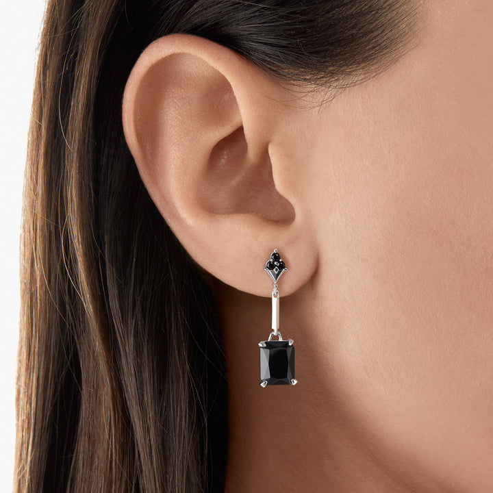 Thomas Sabo Earrings Black Stone Silver