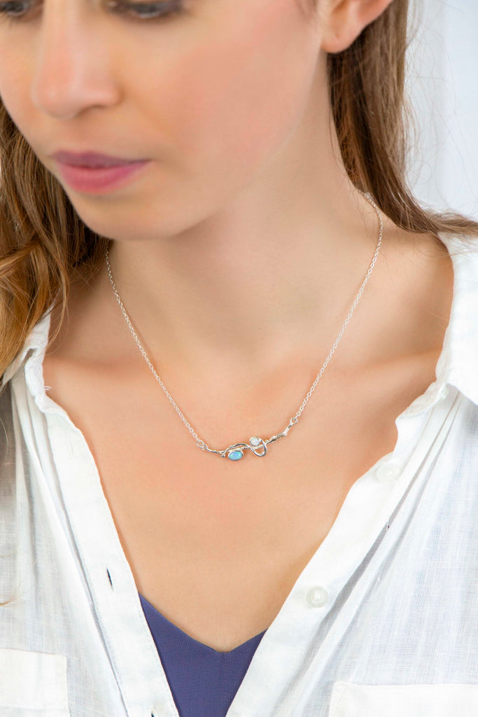 Banyan Flowing Opalite Necklace the secret garden UK