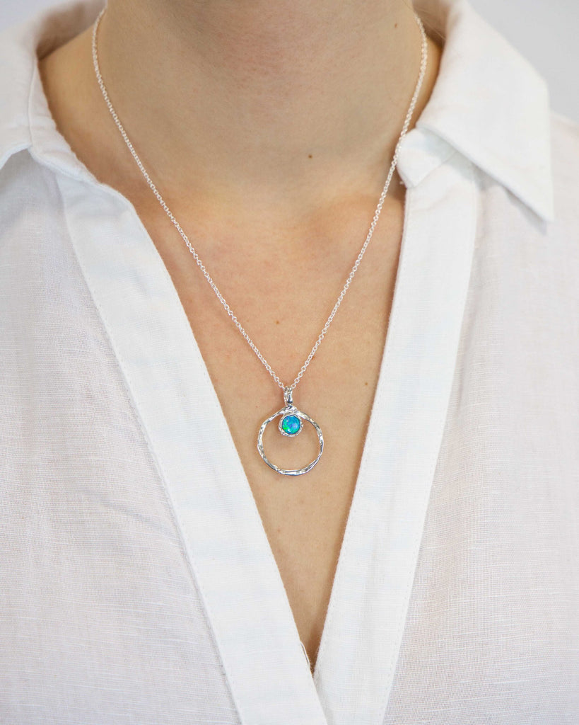 Banyan Vibrant Blue Opalite Necklace the secret garden UK