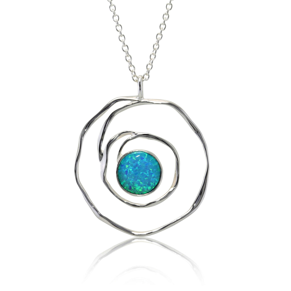 Banyan Spiral Blue Opalite Necklace the secret garden UK