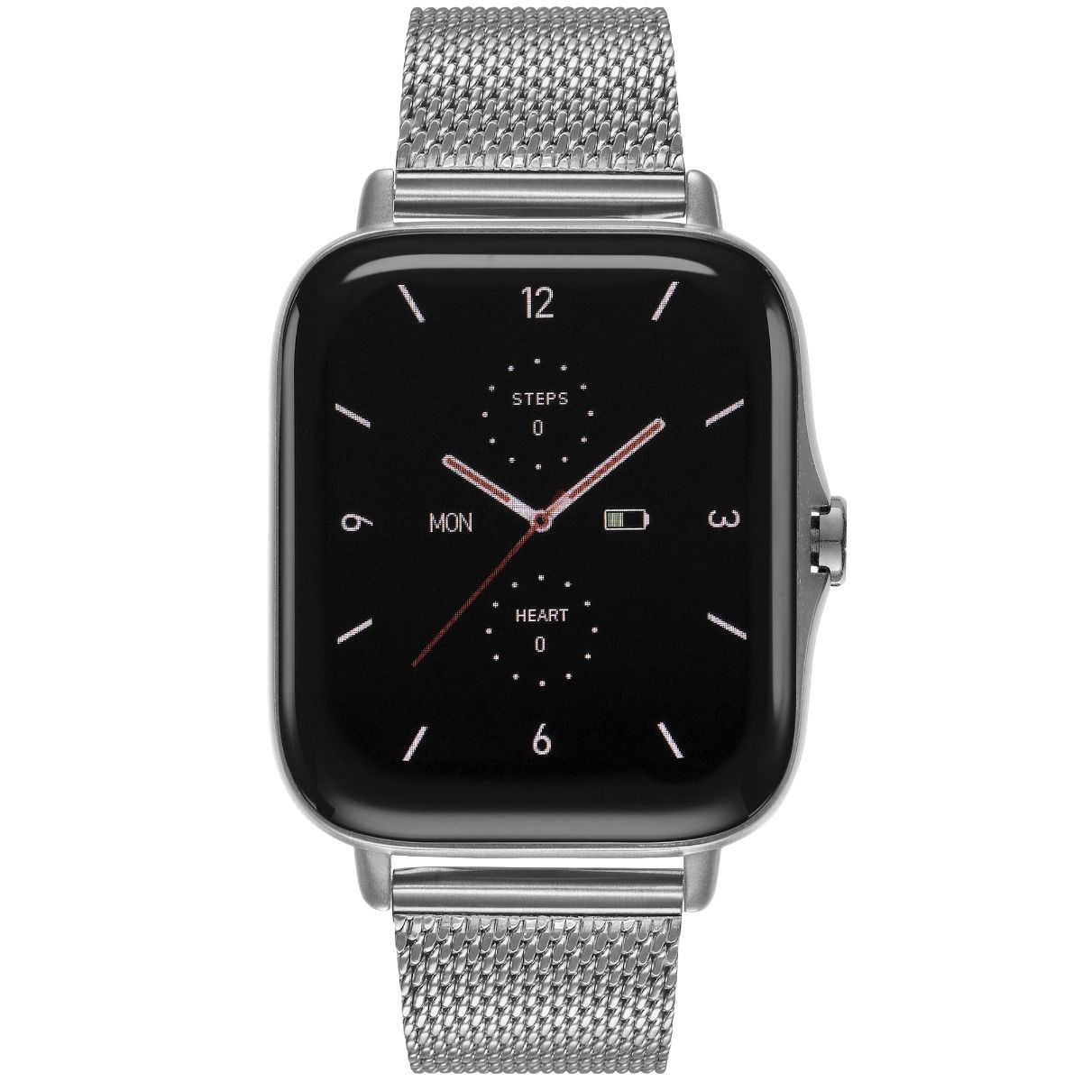 Smart watch with stainless steel band outlet